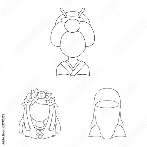 Isolated object of imitator and resident icon. Collection of imitator and culture stock vector illustration.