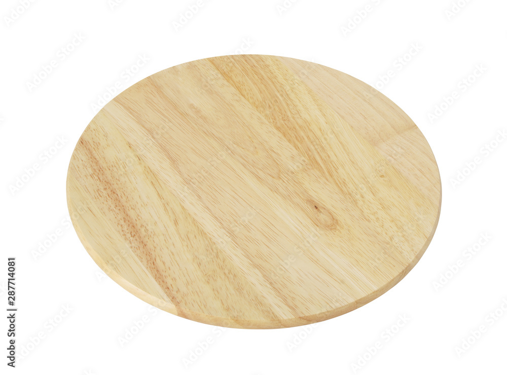 Round cutting board isolated on white background Round cutting board isolated on white background
