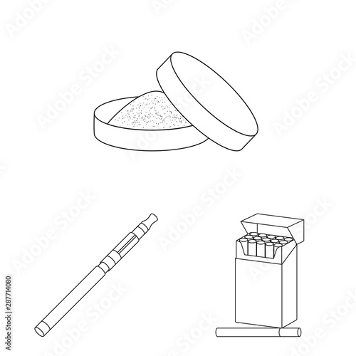 Vector illustration of health and nicotine icon. Set of health and statistics vector icon for stock.