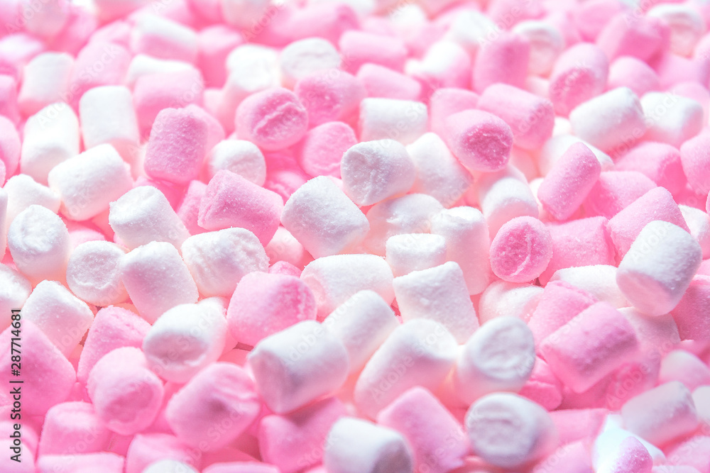 Beautiful background of white and pink marshmallows Beautiful background of white and pink marshmallows