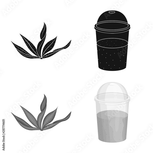 Vector illustration of protein and sea icon. Collection of protein and natural stock symbol for web.