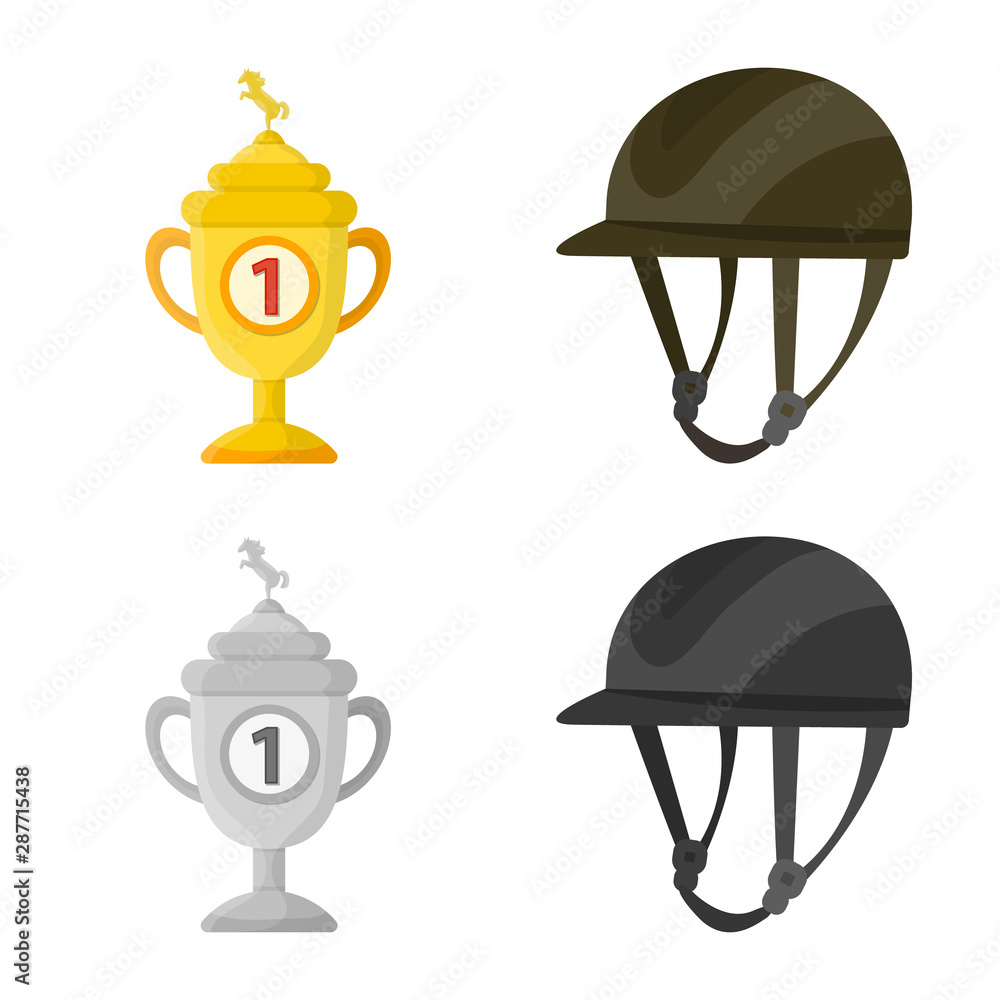 Fototapeta premium Vector design of equipment and riding icon. Set of equipment and competition stock symbol for web.