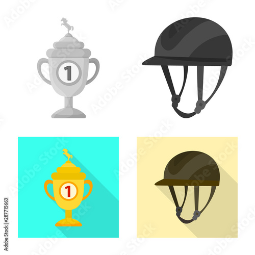 Isolated object of equipment and riding logo. Collection of equipment and competition vector icon for stock.