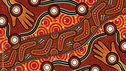 Illustration based on aboriginal style of background.