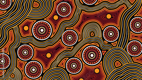 Illustration based on aboriginal style of background.
