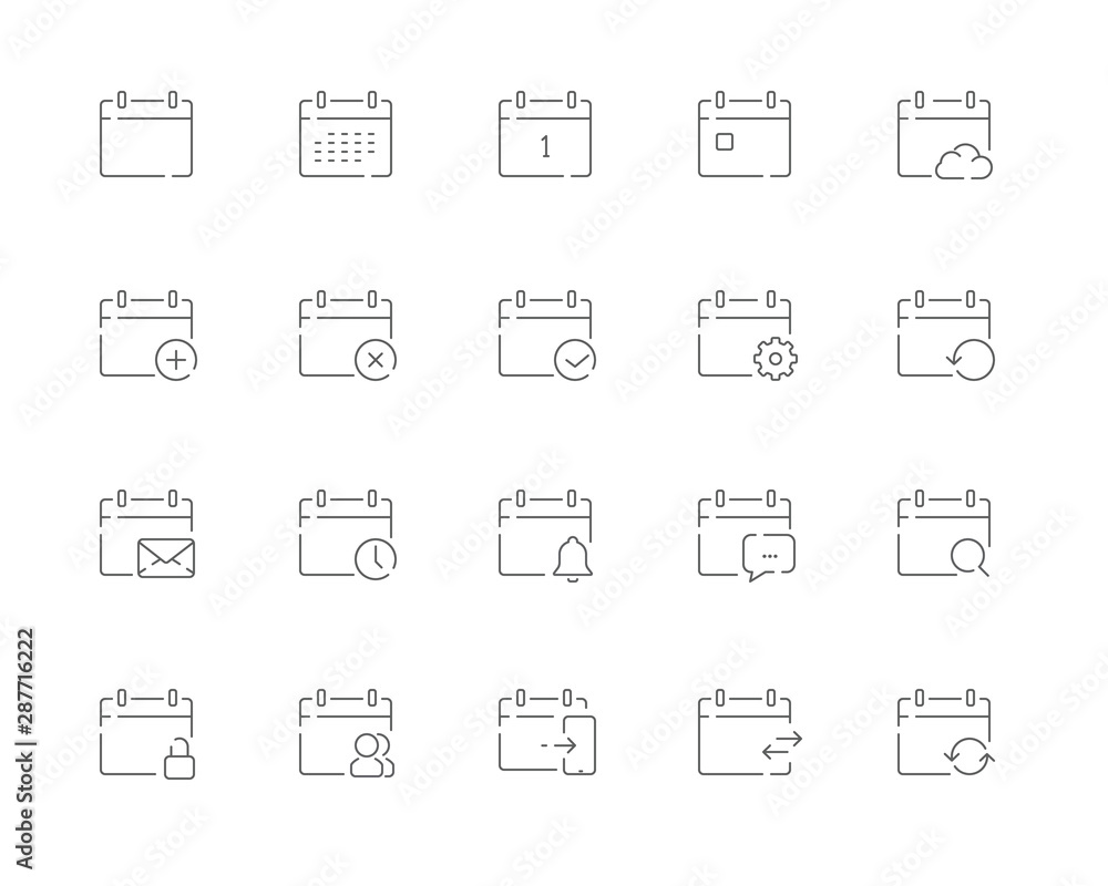 Simple set of Calendar related vector line web icons. Contains such Icons as Calendar, Today, Mobile sync, Private, Family and more. Editable Stroke. 48x48 Pixel Perfect. Simple set of Calendar related vector line web icons. Contains such Icons as Calendar, Today, Mobile sync, Private, Family and more. Editable Stroke. 48x48 Pixel Perfect.
