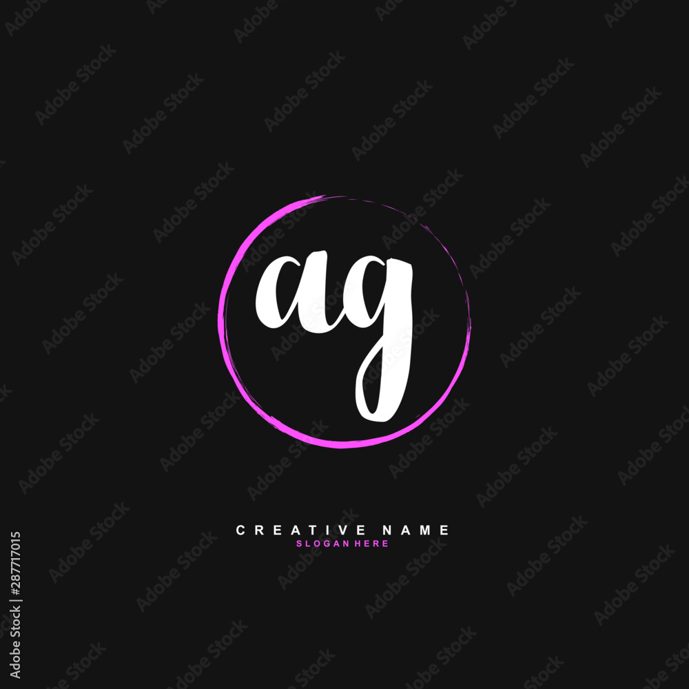 A G AG Initial logo template vector. Letter logo concept with background template. A G AG Initial logo template vector. Letter logo concept with background template.