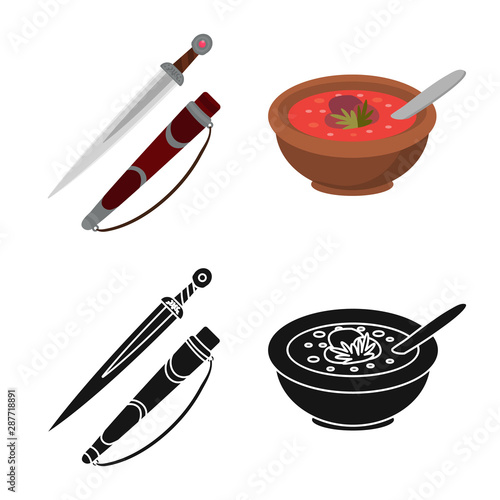 Isolated object of culture and sightseeing sign. Set of culture and originality vector icon for stock.