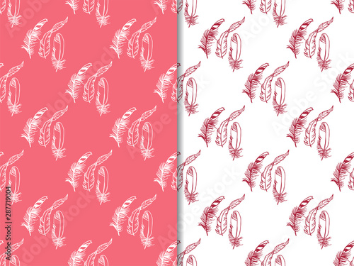 Photography Mockingjay feather seamless pattern hand drawn sketch