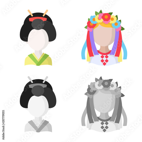 Isolated object of imitator and resident icon. Collection of imitator and culture stock symbol for web.