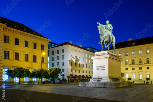 Equestrian statue of Churfuerst Maximilian of Bavaria, Wittelsbacher place, Brienner street, Munich photo