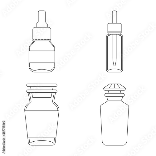 Vector design of pharmacy and pharmaceutical sign. Set of pharmacy and health stock vector illustration.
