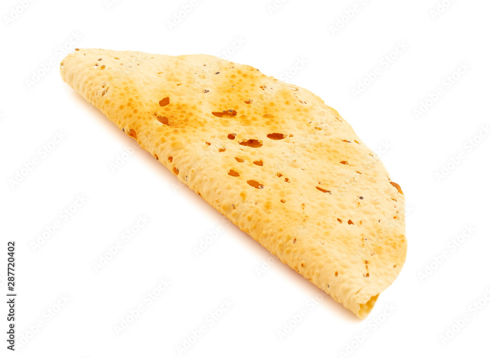 Indian Snack Dish Roasted Papad Also Know as Papadum or Crackers Isolated on White Background Indian Snack Dish Roasted Papad Also Know as Papadum or Crackers Isolated on White Background