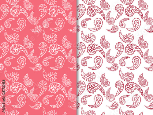 paisley seamless pattern, hand drawn indian cucumber, sketch