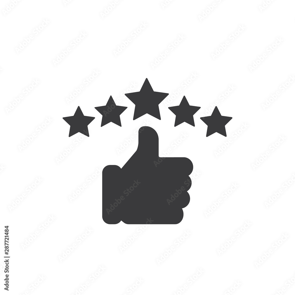 Hand and star icon for rating, feedback and review - Vector. Hand and star icon for rating, feedback and review - Vector.