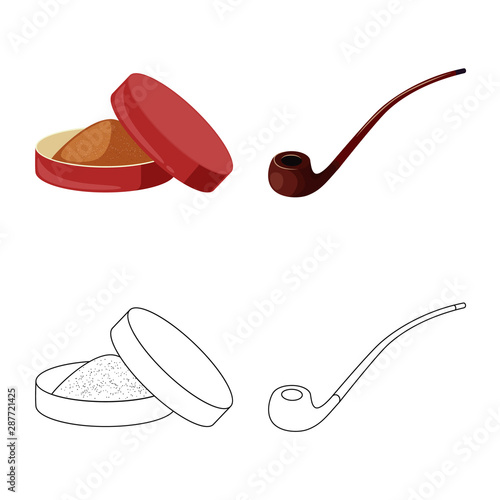 Isolated object of refuse and stop icon. Set of refuse and habit stock vector illustration.
