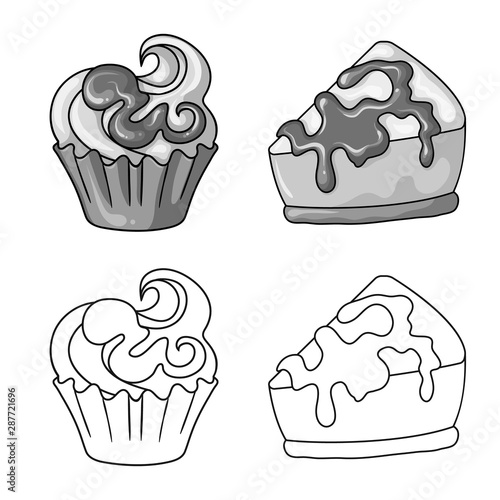 Vector design of confectionery and culinary icon. Set of confectionery and product stock vector illustration.