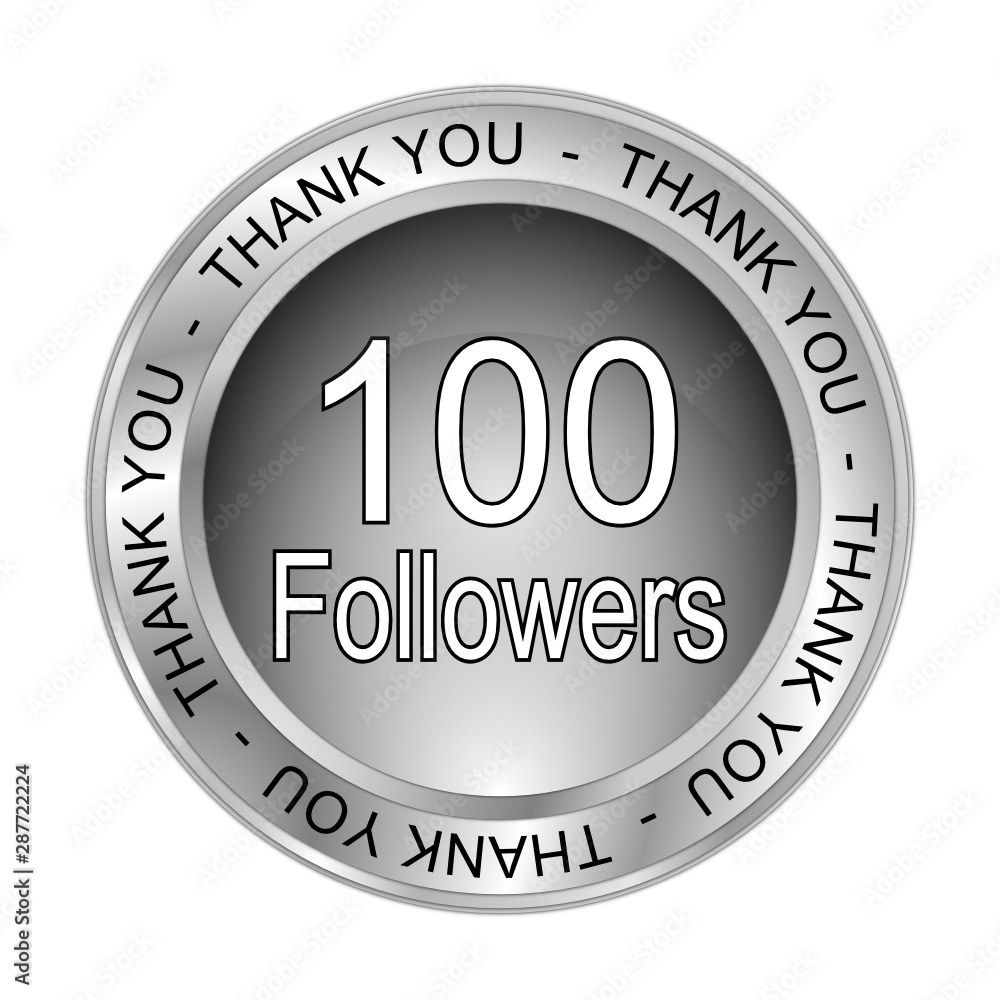 100 Followers Thank you - 3D illustration 100 Followers Thank you - 3D illustration