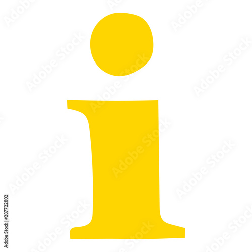 Handgezeichnetes Informationen-Icon in gelb