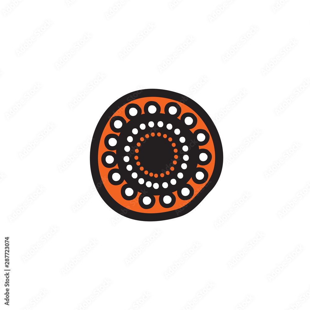 Aboriginal art dots painting icon logo design illustration template Aboriginal art dots painting icon logo design illustration template