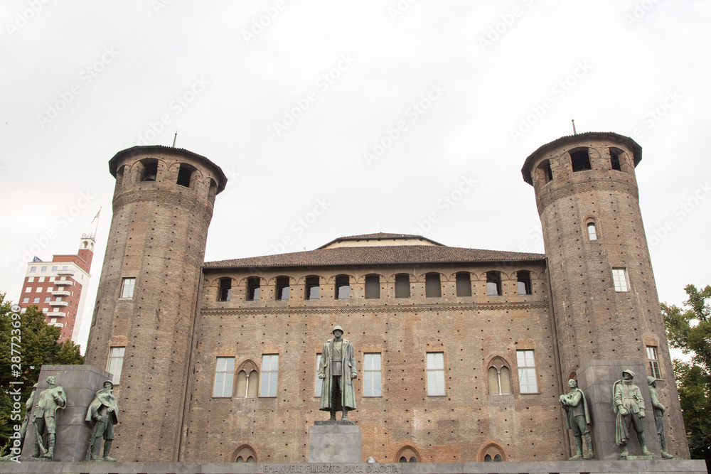 The Acaja Castle in the center of Turin Italy