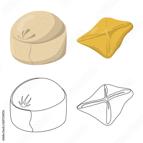 Isolated object of products and cooking sign. Set of products and appetizer vector icon for stock.