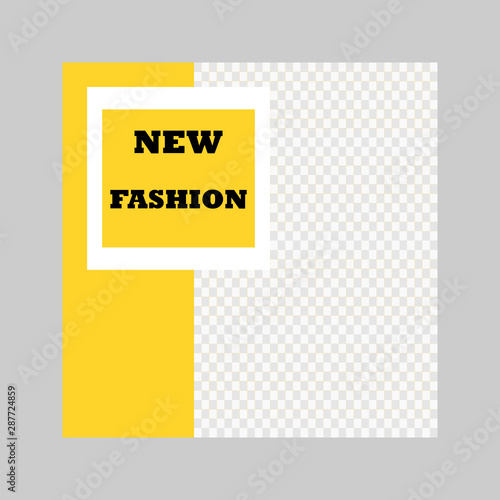 New fashion social media banner. Promotion website template for every social media, magazine, brochures. Modern sale design. Vector.