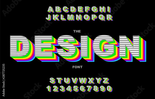 80 s retro alphabet font. Rainbow Vintage Alphabet vector 80 s, 90 s