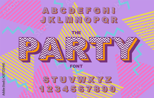 80 s retro alphabet font. Vintage Alphabet vector 80 s, 90 s Old style graphic.