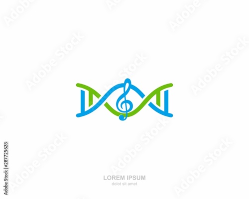 DNA music Logo vector design template