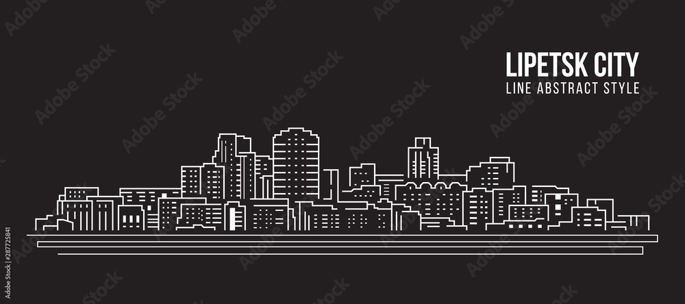 Cityscape Building Line art Vector Illustration design - lipetsk city
