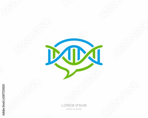 DNA chat Logo vector design template