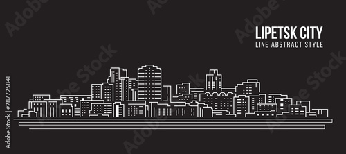 Cityscape Building Line art Vector Illustration design - lipetsk city