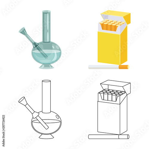 Vector illustration of refuse and stop icon. Set of refuse and habit stock symbol for web.