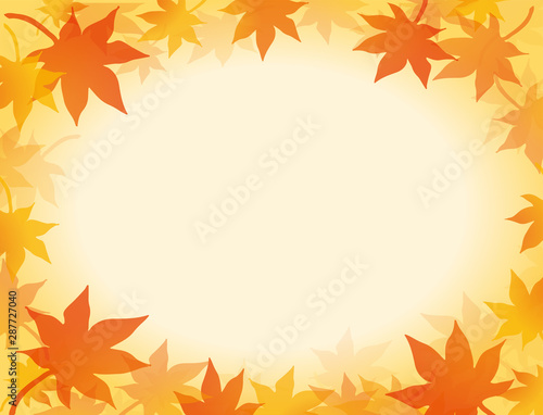 紅葉のフレーム 秋の背景素材 テンプレート