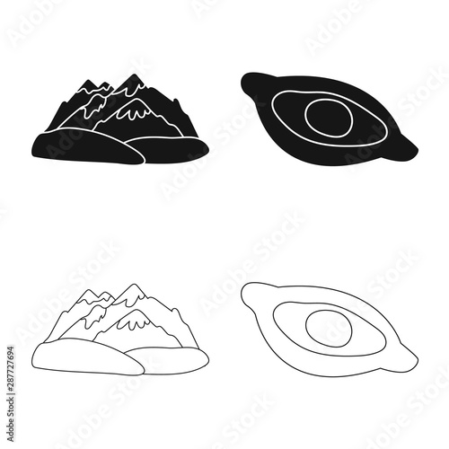 Vector illustration of culture and sightseeing sign. Set of culture and originality vector icon for stock.