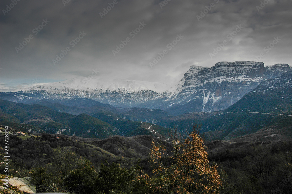 Panorama Of Gkamila Mountain At Zagorochoria,Greece