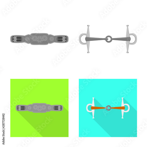 Isolated object of equipment and riding logo. Set of equipment and competition vector icon for stock.
