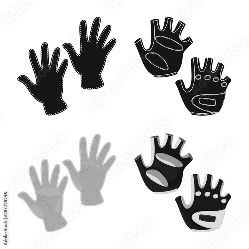 Isolated object of silhouette and safety symbol. Set of silhouette and comfort stock vector illustration.