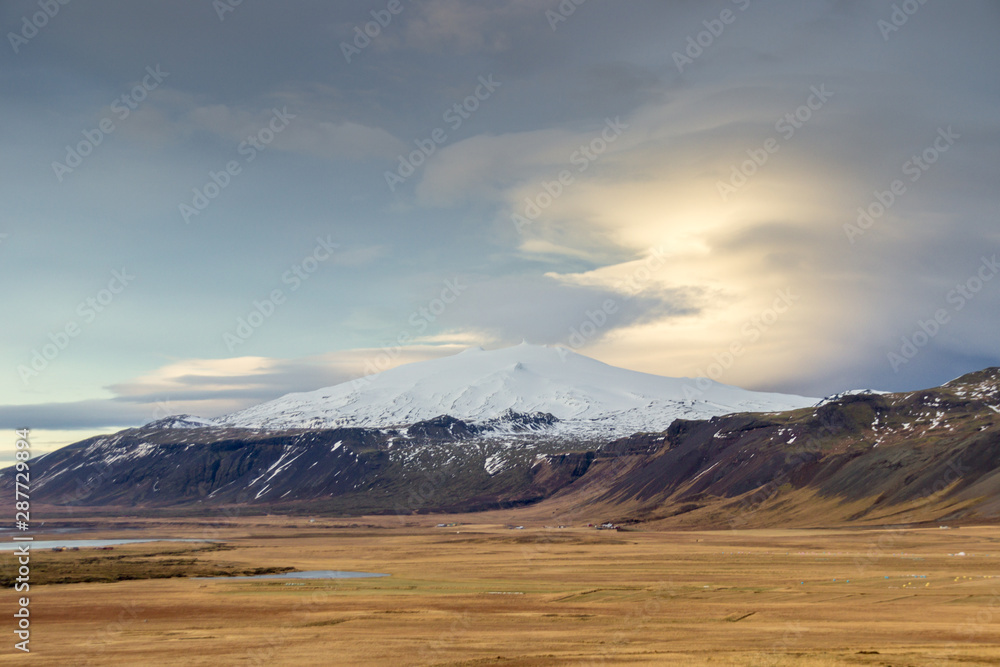 Views of the glacier Snaefellsjökull in Iceland