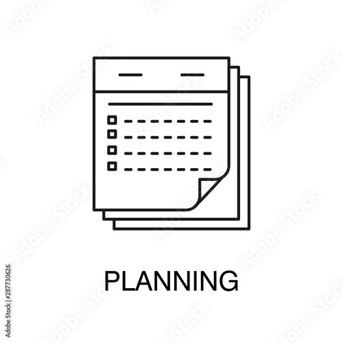 Organizer or calendar isolated outline icon, planning and appointing