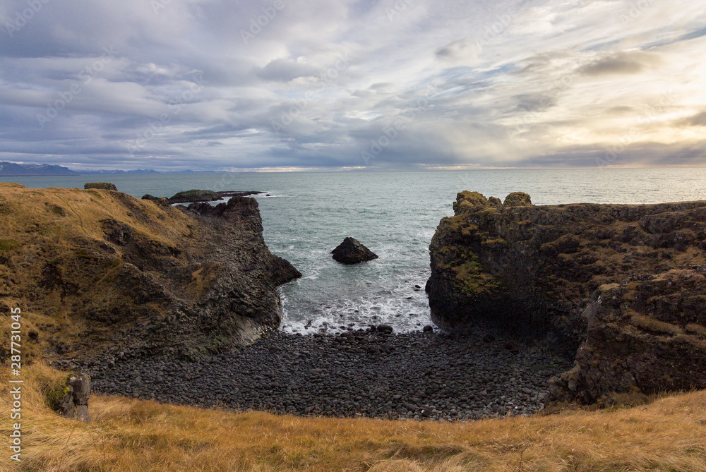 Views near the town of Arnastapi in Iceland 