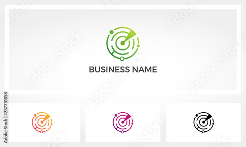 Abstract Simplified Radar Scan Logo