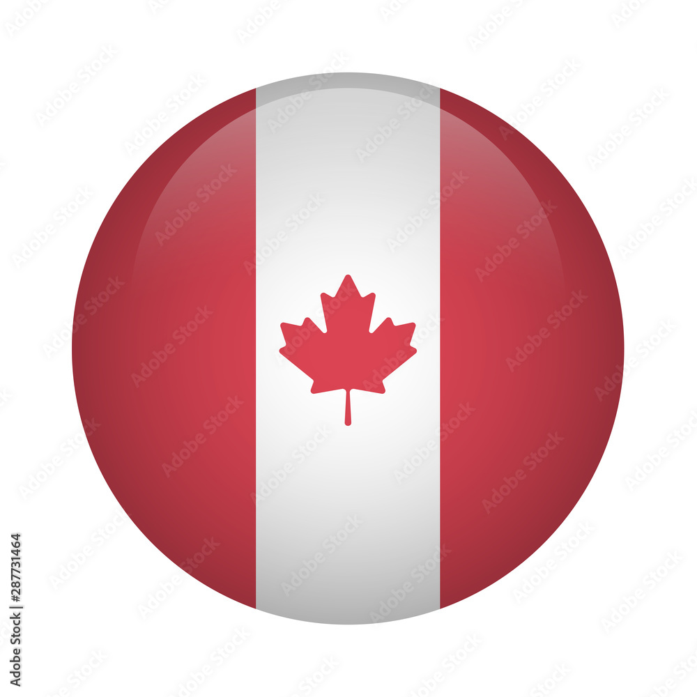 Obraz premium Round flag icon - Canada