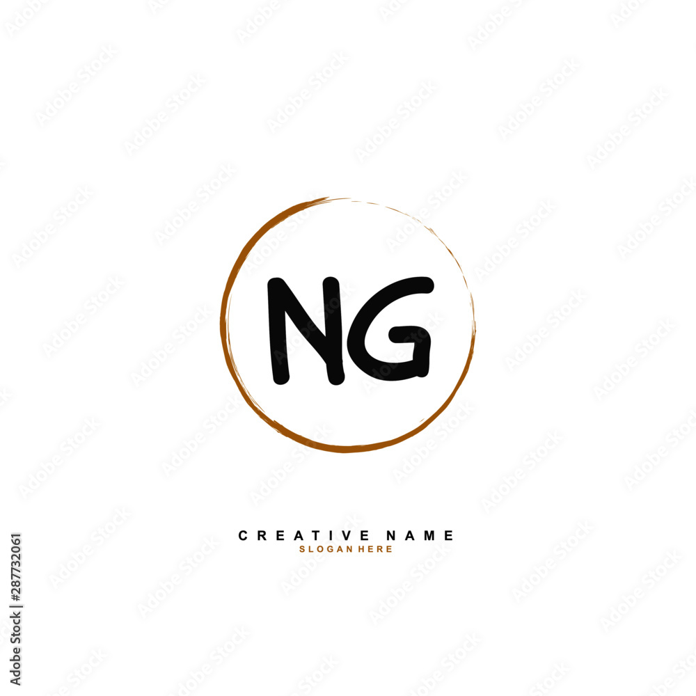 N G NG Initial logo template vector. Letter logo concept with background template.