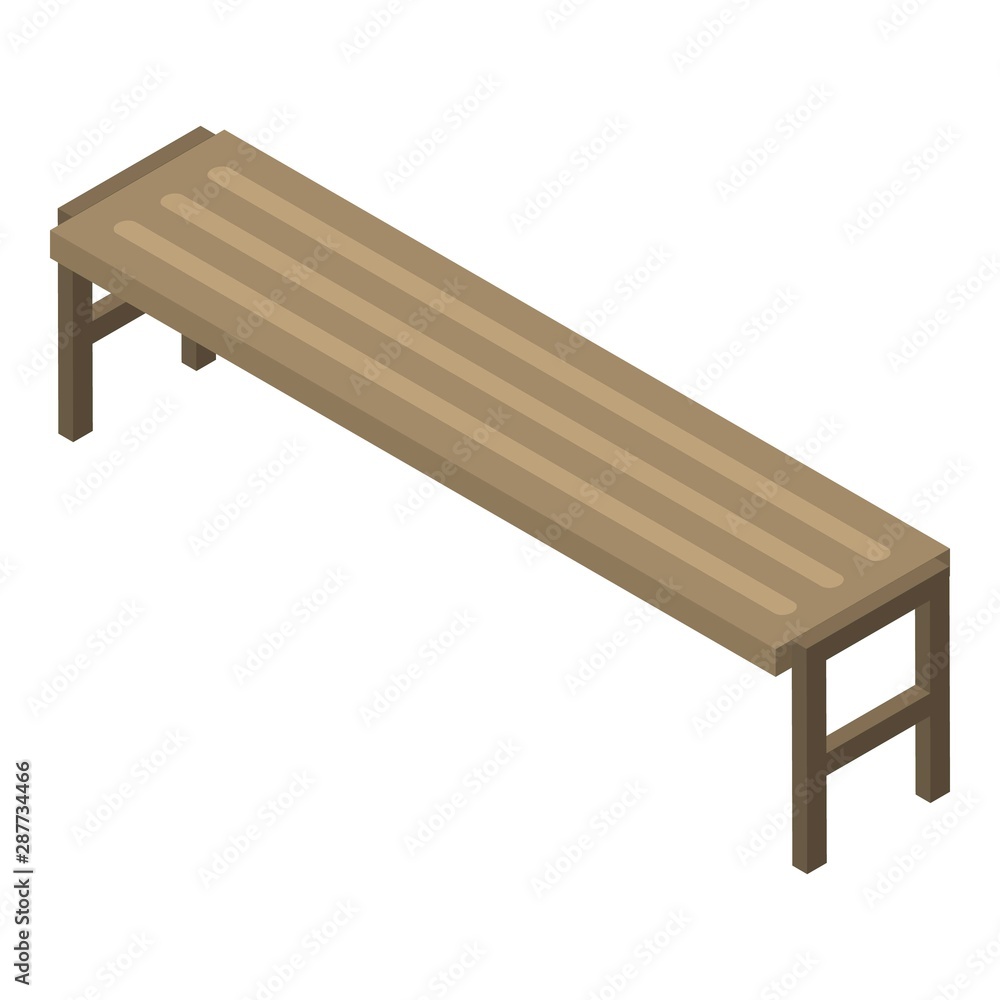 City bench icon. Isometric of city bench vector icon for web design isolated on white background City bench icon. Isometric of city bench vector icon for web design isolated on white background