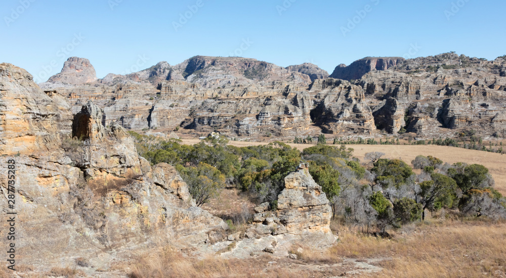 Isalo national park landscape canyon landmark in Madagascar