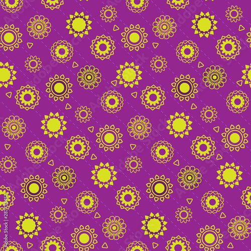 Geometric flower background for fabric, wallpaper or web.