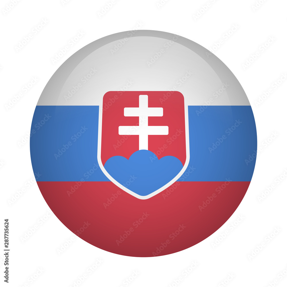 Fototapeta premium Round flag icon - Slovakia