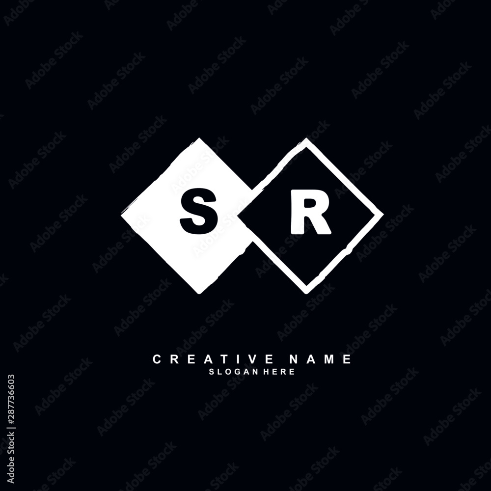 S R SR Initial logo template vector. Letter logo concept with background template. S R SR Initial logo template vector. Letter logo concept with background template.